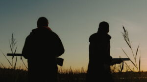 Hunters on a White Field